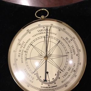 French Brass/Leather Barometer
